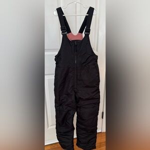 Girls All in Motion black snow bibs.